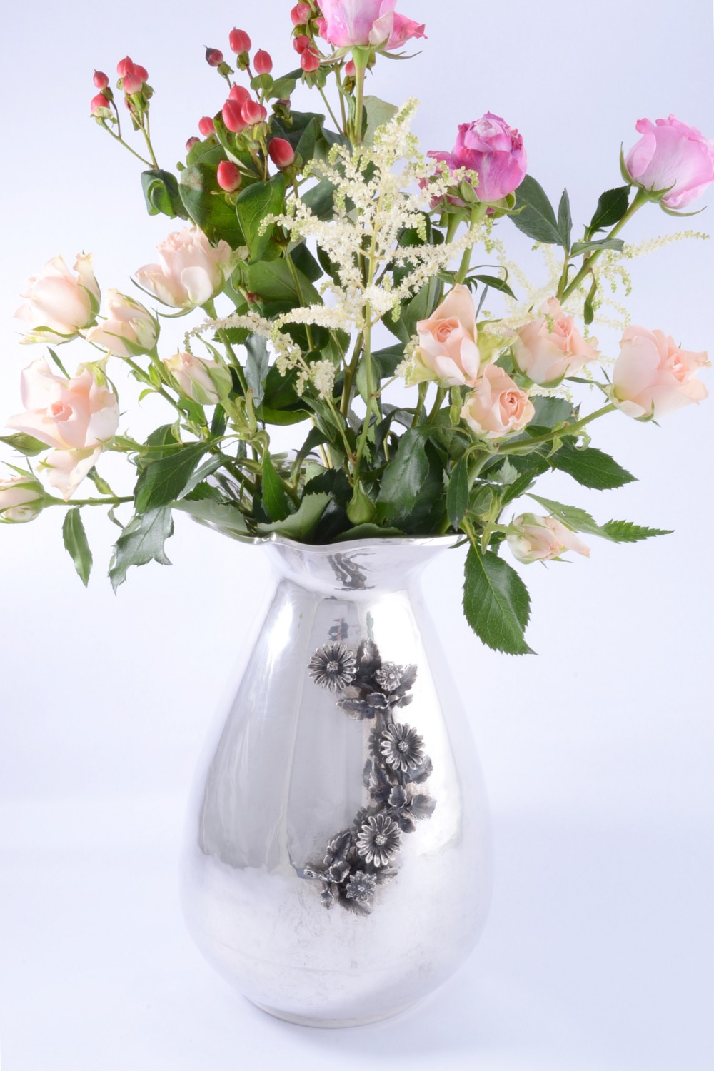 Obiecte argint masiv model aplicat floral