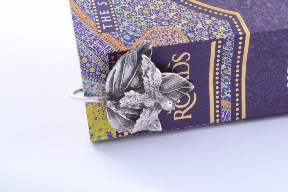 Semn de carte cadouri argint masiv model pasare cuibarita - personalizat prin gravura pe codita